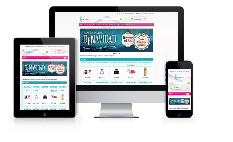 Diseño a medida y maquetación basada en gestor de tiendas online para ecommerce de la tienda virtual Tenlotodo.